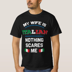 Camiseta Minha esposa é italiana Itália Itália Itália Roots