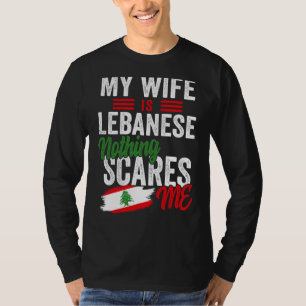 Camiseta Minha esposa é libanesa Bandeira das raízes do pat