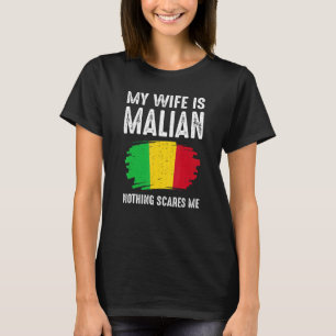 Camiseta Minha Esposa É Maliana Nada Me Assusta A Bandeira