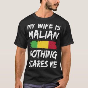 Camiseta Minha Esposa É Maliana Nada Me Assusta Bandeira Do