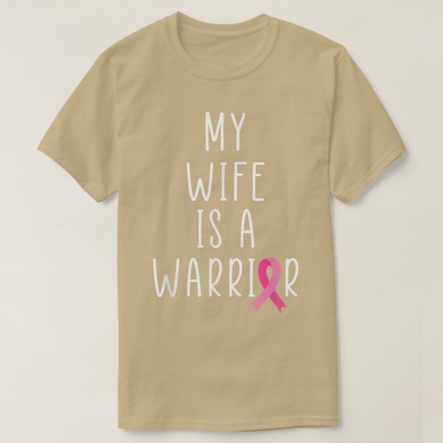 Camiseta Minha Esposa É Rosa De Consciência Do Cancer Da Ma (Frente do Design)