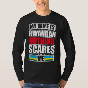 Camiseta Minha Esposa É Ruanda Nada Me Assusta Bandeira Rua