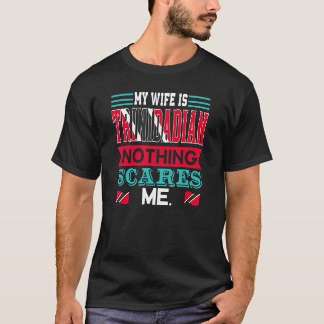 Camiseta Minha Esposa É Trinbagónia Roots Trinidad E Tobago (Frente)