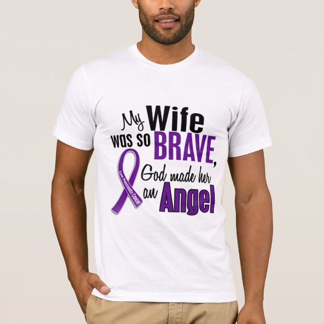 Camiseta Minha esposa é um câncer de pâncreas do anjo (Frente)