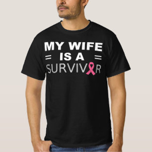 Camiseta Minha esposa é um sobrevivente - consciência do