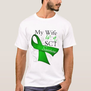 Camiseta Minha esposa é um sobrevivente da transplantaçã
