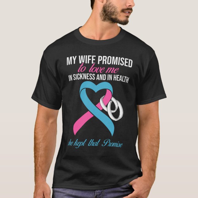 Camiseta Minha Esposa Me Promete Em Doença, Cancer F (Frente)