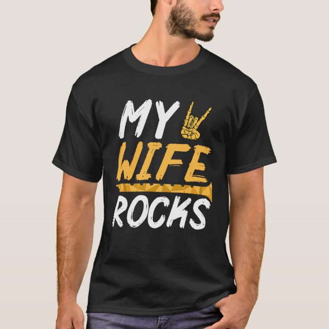 Camiseta Minha Esposa Rocks Fluting & Flute 3 (Frente)