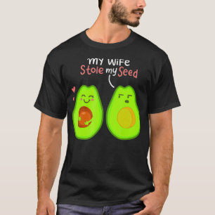 Camiseta Minha Esposa Roubou Minha Semente Avocado Sobre O 