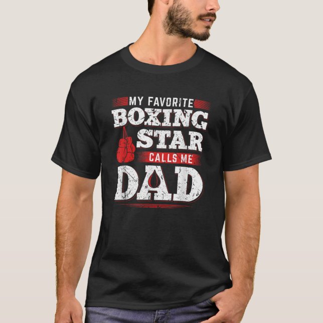 Camiseta Minha Estrela de Boxing Favorita Me Chama Filha Pa (Frente)