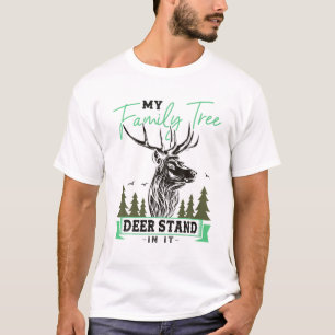 Camiseta Minha Família Árvore Caçadora Deer Dom
