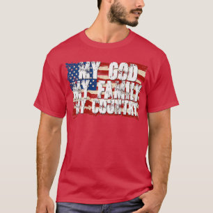 Camiseta Minha família País Americano Bandeira EUA Patrióti