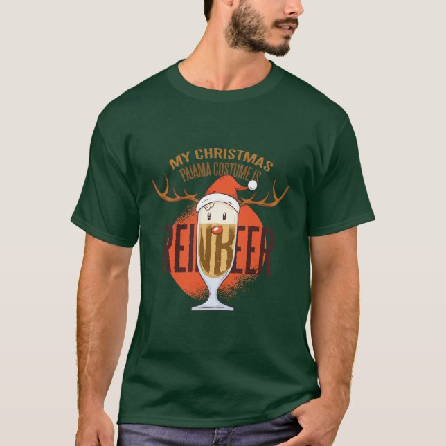 Camiseta Minha fantasia de Natal é ReinBEER, Sente-Se Engra (Frente)