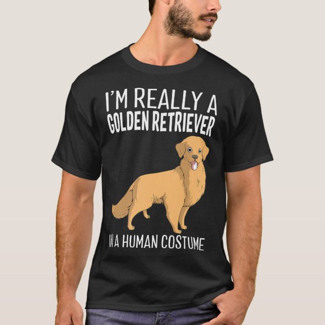 Camiseta Minha fantasia Humana Sou Um Cachorro De Retriador (Frente)