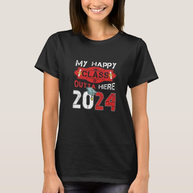 Camiseta Minha Feliz Aula Está Lá Fora 2024, Graduação Seni (Frente)