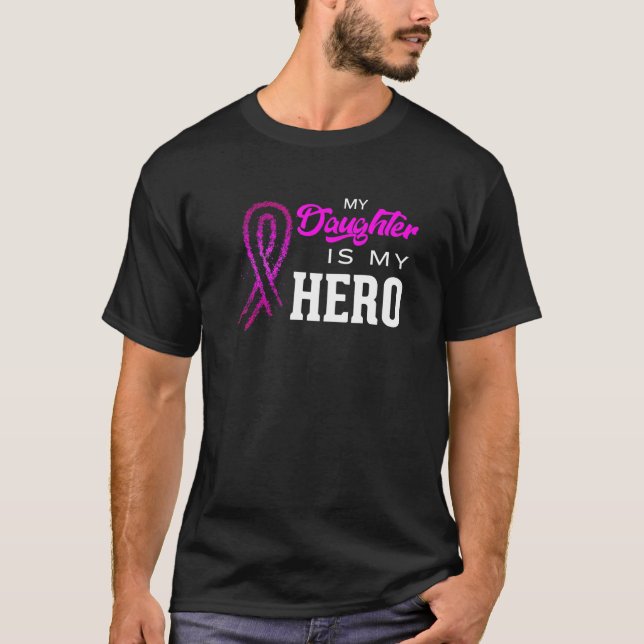 Camiseta Minha Filha É A Minha Mão De Consciência Do Cancer (Frente)