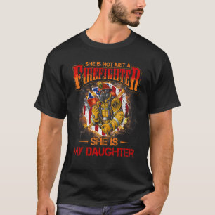Camiseta Minha Filha É Um Bombeiro Herói Orgulhoso Fogo Mãe