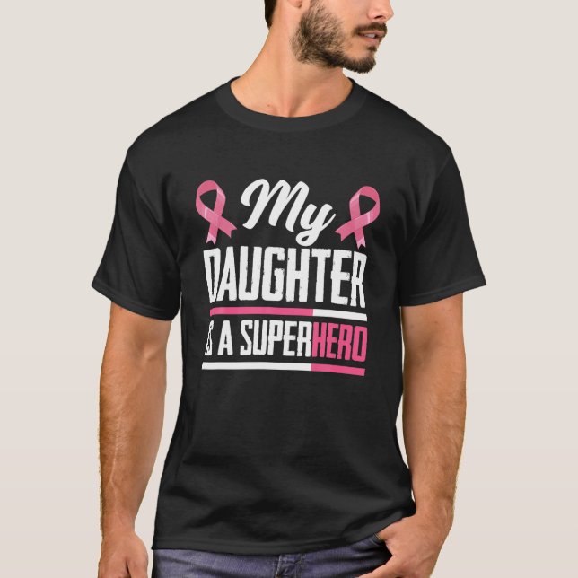 Camiseta Minha Filha É Um Super Herói Mãe Pai Cancer A (Frente)