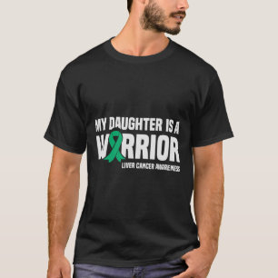 Camiseta Minha filha é uma guerreira da fita verde do cânce