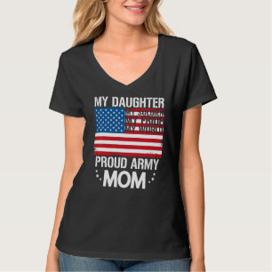 Camiseta Minha Filha Meu Soldado Orgulhoso Mãe Bandeira Fág