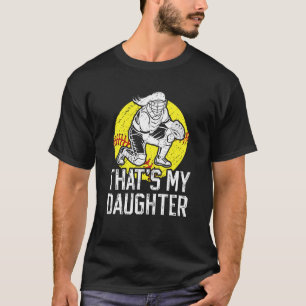 Camiseta Minha Filha Softbol Catcher Mãe Softbol Catcher