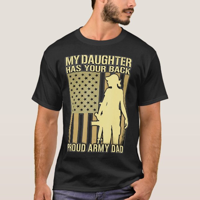 Camiseta Minha Filha Tem Seu Pai Do Exército Orgulhoso (Frente)