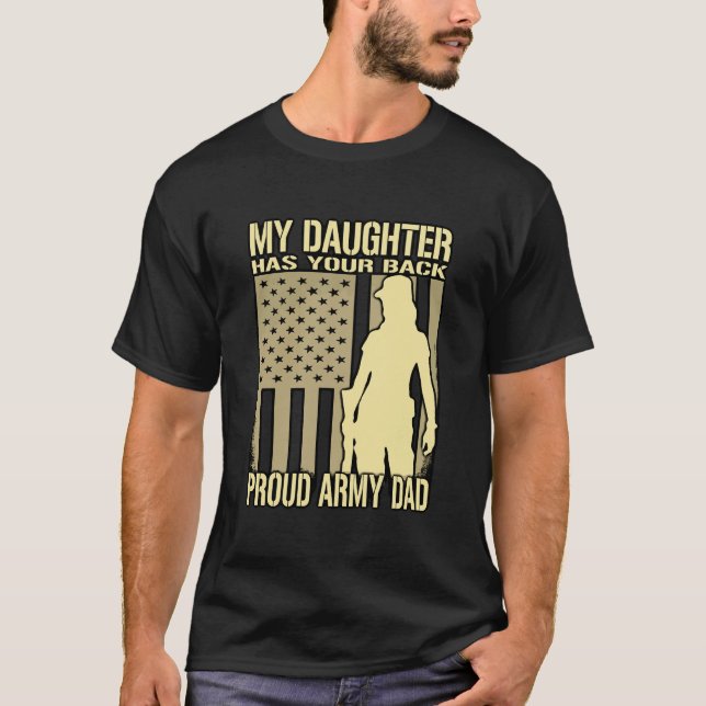 Camiseta Minha Filha Tem Sua Parte De Trás Do Exército Pai  (Frente)