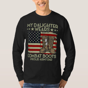 Camiseta Minha Filha Veste Combate Boots Veteran Day Americ
