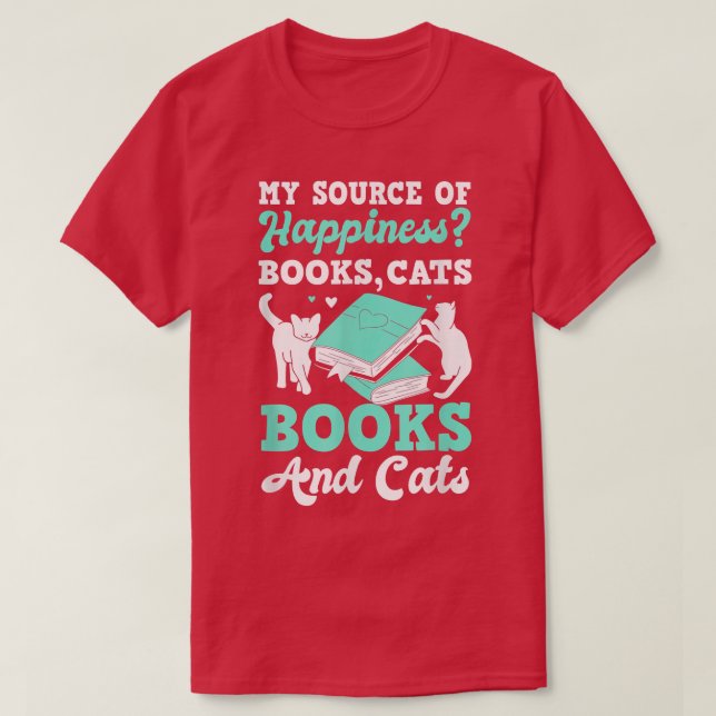 Camiseta Minha Fonte De Felicidade Livro De Gatos Lançou Bo (Frente do Design)