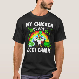 Camiseta Minha Galinha é Meu Amuleto da Sorte Feliz Dia de