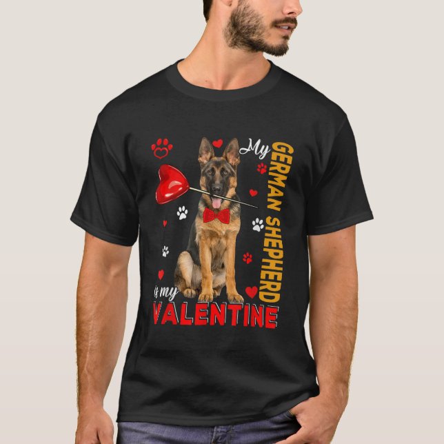 Camiseta Minha German shepherd É Meu Namorados Cachorro Gel (Frente)