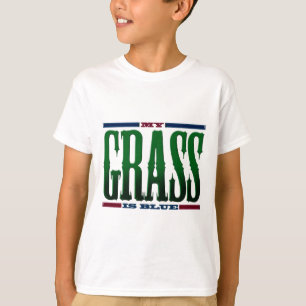 Camiseta "Minha grama é azul "