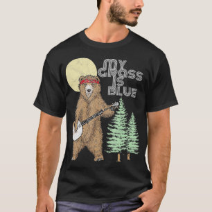 Camiseta Minha Grama É Azul, Urso Banjo, Engraçado