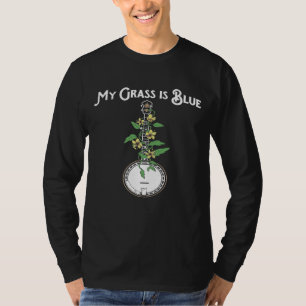 Camiseta Minha Grama É Flores De Vinha De Banjo Azul