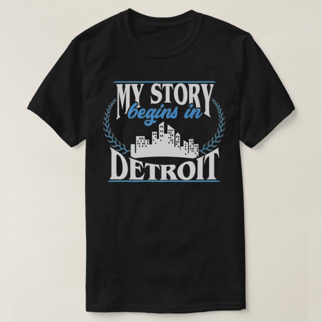 Camiseta Minha história começa em Detroit Premium (Frente do Design)