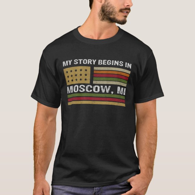 Camiseta Minha história começa no MOSCOW MI (Frente)