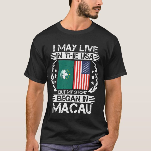 Camiseta Minha História Começou Em Macau (Frente)