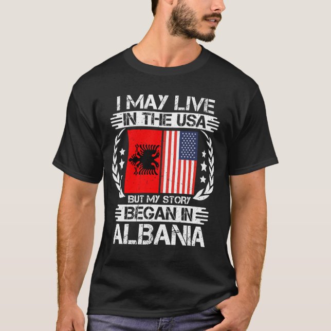 Camiseta Minha História Começou Na Albânia (Frente)