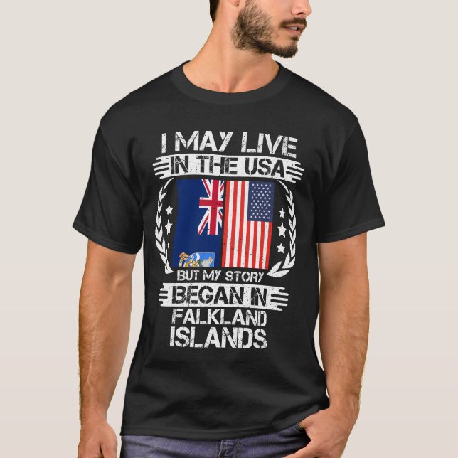 Camiseta Minha História Começou Nas Ilhas Malvinas (Frente)