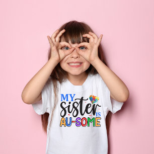 Camiseta Minha Irmã é Autismo UA-ALMA, fofo e colorido