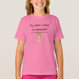Camiseta Minha Irmã Faz-Me Bananas Impressão Art