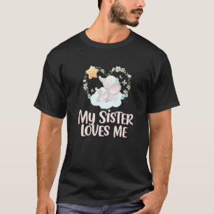 Camiseta Minha Irmã Me Ama Uma Garota Elefante Bonita Tee M