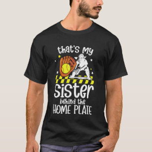 Camiseta Minha Irmã Softbol Catcher Irmã de Um Catcher de S