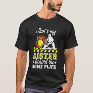 Camiseta Minha Irmã Softbol Catcher Irmão de um Catcher de 
