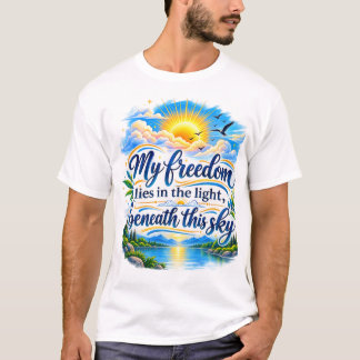 Camiseta Minha Liberdade Está na Luz Sob Este Céu