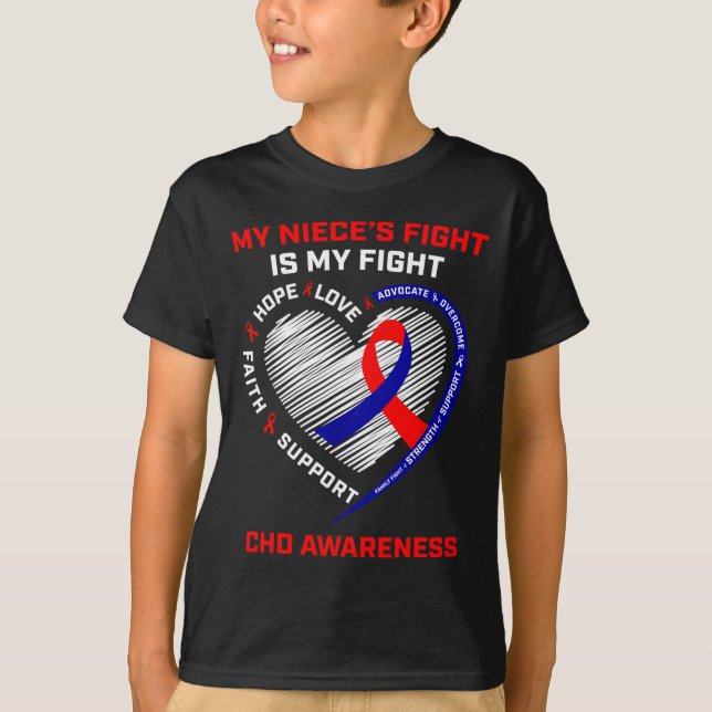 Camiseta Minha Luta das Sobrinhas é Minha Luta Chd Doença C (Frente)