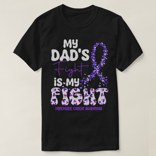 Camiseta Minha Luta De Pai É Minha Câncer de pâncreas De Lu (Frente do Design)