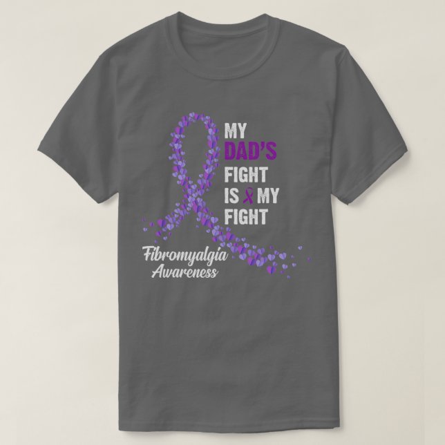 Camiseta Minha Luta De Pais É Minha Luta Contra A Fibromial (Frente do Design)