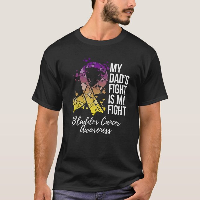 Camiseta Minha Luta De Pais É Minha Luta Contra O Cancer Da (Frente)