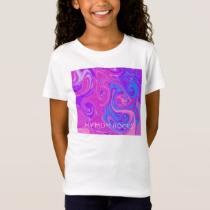 Camiseta MINHA MÃE É INCRÍVEL Rosa Pintado Mármore Crianças